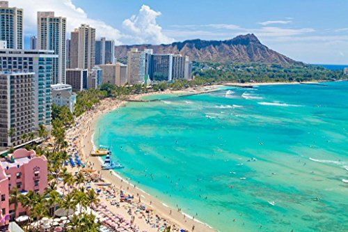 Waikiki Beach Honolulu Hawaii Photo Art Print Huge Large Giant Poster Art 36x54 inch Waikiki Beach Honolulu Hawaii Photo Art Print Huge Large Giant Poster Art 36x54 inch