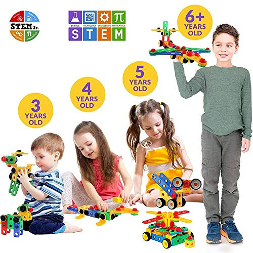 GMAXT Stem Learning Toys,87 Piece Creative Construction Engineering,Educational Toys Set for Boys&Girls Ages 3 4 5 6 7 8 9 10 Year Old,Best Building Blocks Gift for Kids