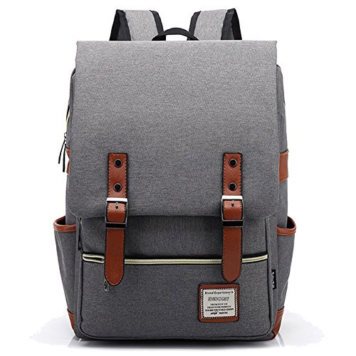 ENKNIGHT Casual School College Backpacks Laptop Bag Schoolbags Daypack (Gray)