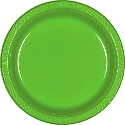 Amscan Kiwi Green Plastic Plates, 10 Pk. | Party Tableware