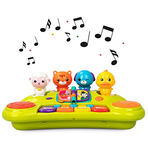 aPerfectLife Kids Cute Animal Piano Keyboard Baby Music Activity Center Infant Activity Education Toys with Music Lights and Animal Sounds for Toddler Boys & Girls Aged 1 2 3+