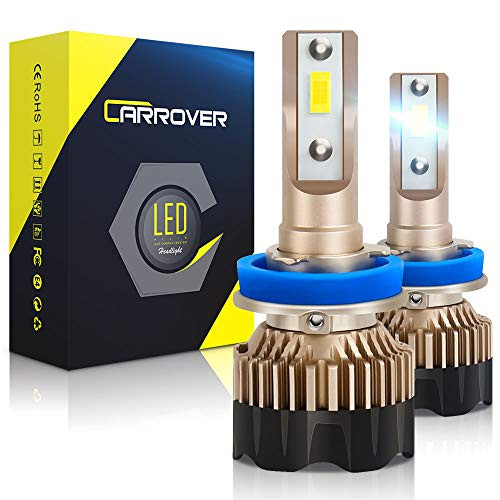 H11 LED Headlight Bulb, CAR ROVER 60W 12000Lumens Extremely Bright 6000K H8 H9 CSP Chips Conversion Kit, 2 Years Warranty