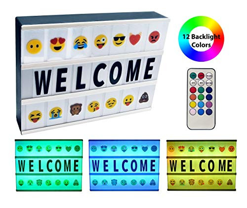 2019 Model Cinema Light Box with Letters and Emoji A4 Message Board (Color Changing)