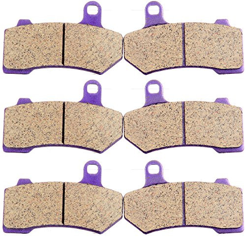 Carbon Fiber Brake Pads ECCPP Motorcycle Replacement Front and Rear Braking Pads Kits Set for 2008-2014 Harley Davidson FLHTCU Ultra Classic Electra Glide