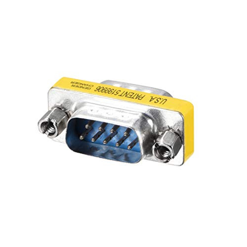 uxcell DB9 VGA Gender Changer 9 Pin Male to Male 2-row Mini Gender Changer Coupler Adapter Connector for Serial Applications Blue Pack of 20