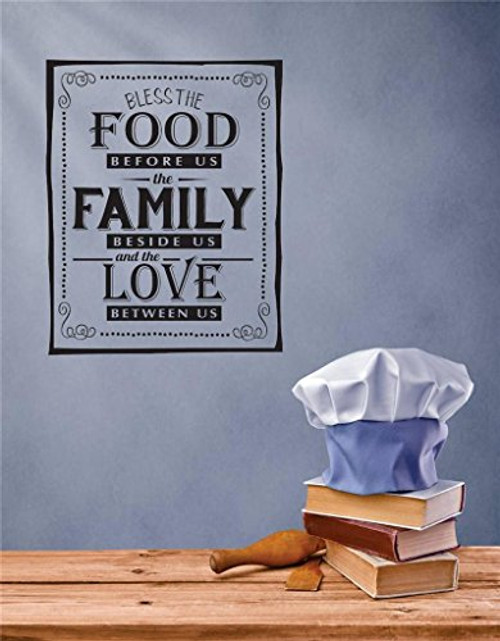 Design with Vinyl RE 3 C 2258 Bless The Food Before Us The Family Beside Us Image Quote Vinyl Wall Decal Sticker, 20 x 30", Black Design with Vinyl RE 3 C 2258 Bless The Food Before Us The Family Beside Us Image Quote Vinyl Wall Decal Sticker, 20 x 30", Black