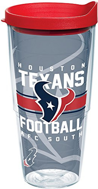 Tervis 1180630 NFL Houston Texans Gridiron Tumbler with Wrap and Red Lid 24oz, Clear Tervis 1180630 NFL Houston Texans Gridiron Tumbler with Wrap and Red Lid 24oz, Clear