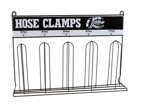 Durham 905-08-S702 Gray Cold Rolled Steel 5 Loop Hose Clamp Rack, 23-1/4" Width x 16-1/8" Height x 5-3/8" Depth