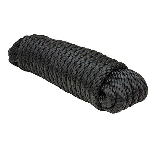 Extreme Max 3008.0043 Black 5/8" x 50' Solid Braid MFP Utility Rope
