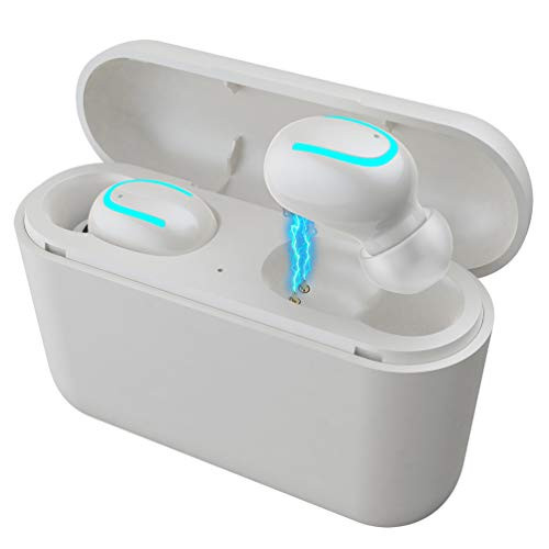 Wireless Earbuds, REACHS Bluetooth 5.0 Headphones True Wireless in-Ear Mini Earbuds Touch Control / IPX5 Waterproof/3D Stereo Hi-Fi Sound with Charging Case Noise Cancelling Earphones (White) Wireless Earbuds, REACHS Bluetooth 5.0 Headphones True Wireless in-Ear Mini Earbuds Touch Control / IPX5 Waterproof/3D Stereo Hi-Fi Sound with Charging Case Noise Cancelling Earphones (White)