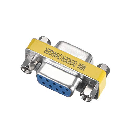 uxcell DB9 VGA Gender Changer 9 Pin Female to Female 2-row Mini Gender Changer Coupler Adapter Connector for Serial Applications Blue Pack of 20