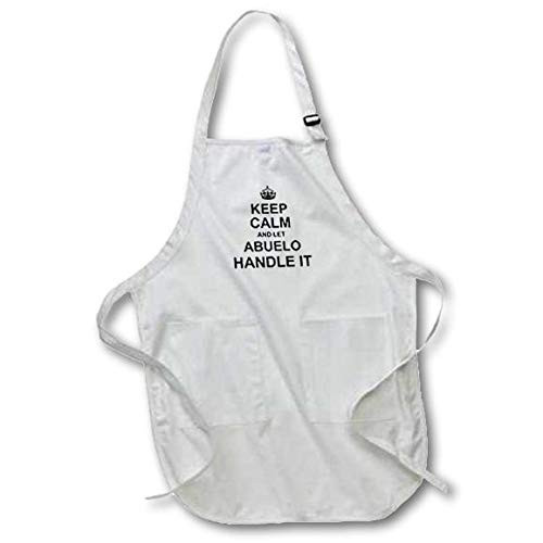 3D Rose Keep Calm and Let Abuelo Handle It Fun Funny Grandpa Grandfather Gift Full Length Apron-with Pockets, 22 x 30, White 3D Rose Keep Calm and Let Abuelo Handle It Fun Funny Grandpa Grandfather Gift Full Length Apron-with Pockets, 22 x 30, White