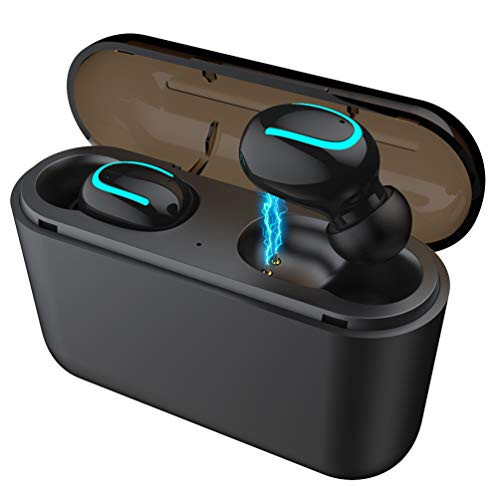 Wireless Earbuds, REACHS Mini Bluetooth 5.0 Headphones True Wireless in-Ear Earbuds Touch Control / IPX5 Waterproof/3D Stereo Hi-Fi Sound with Charging Case Noise Cancelling Earphones (Black) Wireless Earbuds, REACHS Mini Bluetooth 5.0 Headphones True Wireless in-Ear Earbuds Touch Control / IPX5 Waterproof/3D Stereo Hi-Fi Sound with Charging Case Noise Cancelling Earphones (Black)