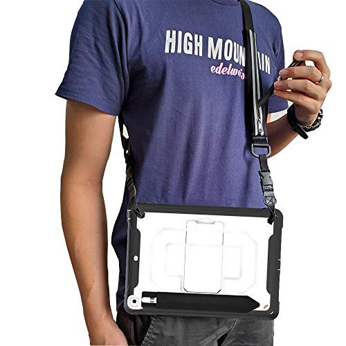 ZenRich New iPad 9.7 Inch 2017/2018 Rugged Case with Hybrid Heavy Duty Protection and Built-in Pencil Holder and Kickstand for Apple iPad 9.7 2017 / iPad 9.7 2018 (White)