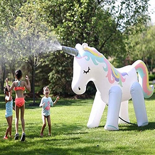 Zoostliss Unicorn Sprinkler Inflatable Water Spray Toys Giant Yard Backyard Lawn Unicorn Sprinkler Kids Outdoor Party Summer