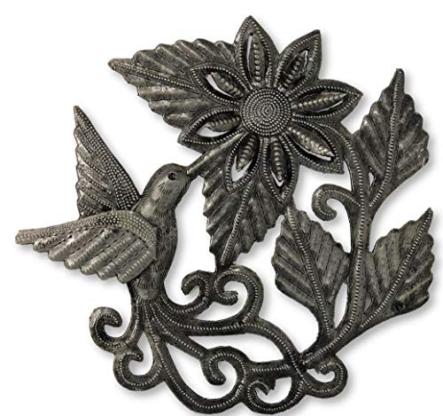 Hummingbird, Spring Garden Metal, Haitian Metal Wall Art, Summer Outdoor Decor, Recycled Oil Drum 7 in. x 8 in. Hummingbird, Spring Garden Metal, Haitian Metal Wall Art, Summer Outdoor Decor, Recycled Oil Drum 7 in. x 8 in.