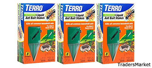 Terro T1812 Outdoor Liquid Ant Killer Bait Stakes - 8 Count (0.25 oz each) (3 pack) Terro T1812 Outdoor Liquid Ant Killer Bait Stakes - 8 Count (0.25 oz each) (3 pack)