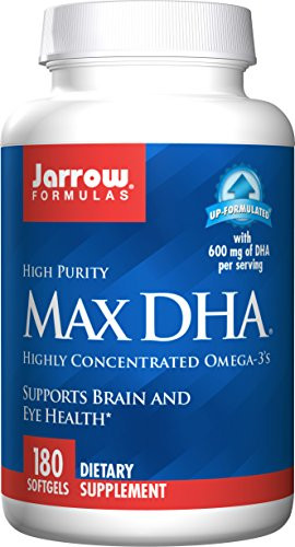 Jarrow Formulas Max DHA, Supports Brain and Eye Health, 180 Softgels