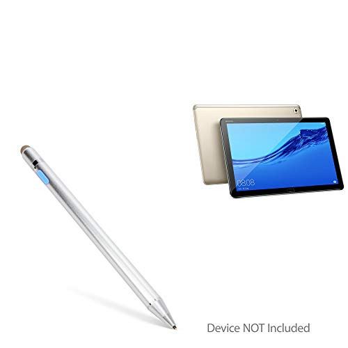 BoxWave Huawei MediaPad M5 Lite Stylus Pen, [AccuPoint Active Stylus] Electronic Stylus with Ultra Fine Tip for Huawei MediaPad M5 Lite - Metallic Silver