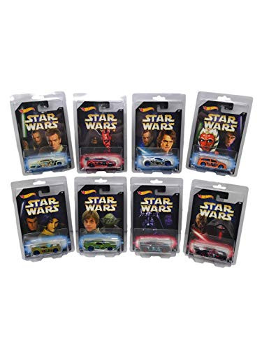 Nozlen Toys Bundle Hot Wheels Star Wars Master and Apprentice Exclusive 8 Car Set Plus 8 Protective Cases for Diecast