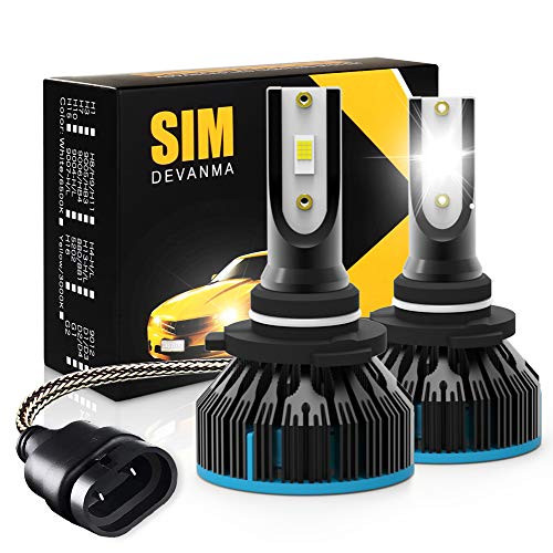 Simdevanma 9005/HB3 Led Headlight Bulbs Conversion Kit?Hight Beam hid bulbs 6400Lm 60W Car Led Headlamp Replacement 6500K Xenon White