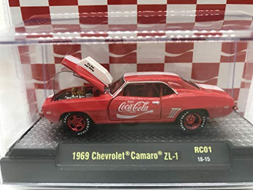 M2 Machines 1 of 750 Worldwide Chase Car with Special Wheels & Unique Design Coca-Cola 1969 Chevrolet Camaro ZL-1 1:64 Scale RC01 18-15 Red/White Details Like NO Other! 1 of 750