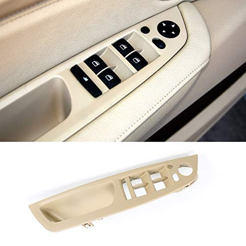 Jaronx for BMW X5/X6 Driver Side Door Handle,Window Switch Door Armrest Panel Pull Strap Trim Cover for BMW X5 2008-2013 and BMW X6 2008-2014 (Beige)