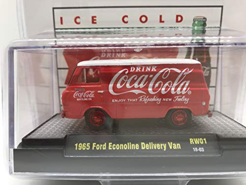 M2 Machines 750 Worldwide Chase Car with Special Wheels & Unique Design Coca-Cola 1965 Ford Econoline Delivery Van 1:64 Scale RW01 18-03 Red/White Details Like NO Other! 1 of 750