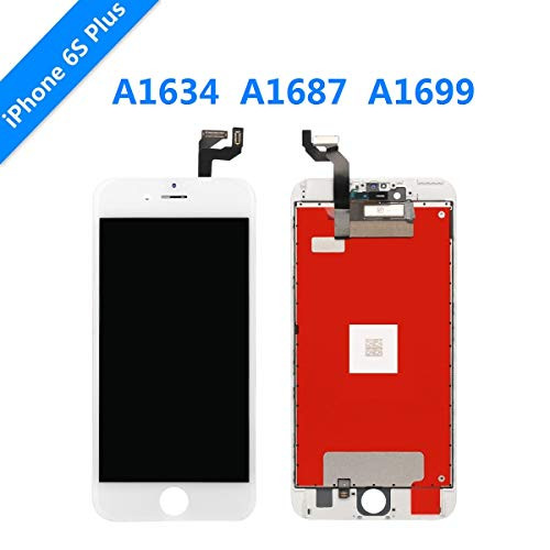 GULEEK Screen Replacement for iPhone 6s Plus White 5.5 inch Retina LCD Screen Replacement 3D Touch Screen Digitizer Frame Assembly Full Set with Repair Tool kit + Instruction