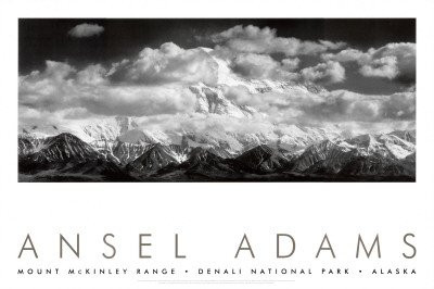 Mt. McKinley Range, Denali National Park, Alaska  Art Poster Print by Ansel Adams, 36x24
