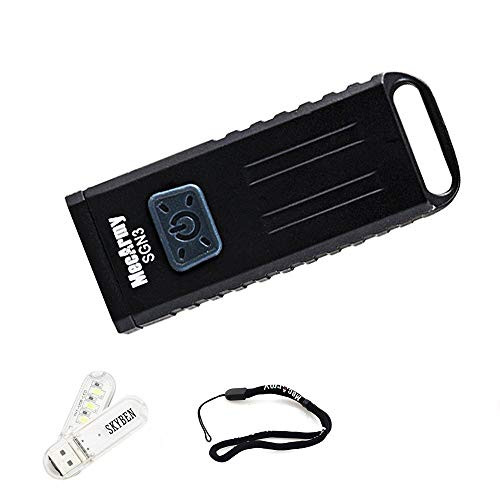 MecArmy SGN3 160 Lumens CREE XP-G2 LED USB Rechargeable Keychain Flashlight with UV and Red LEDs EDC Mini Micro Sized Flashlight with SKYBEN USB Light (Black)