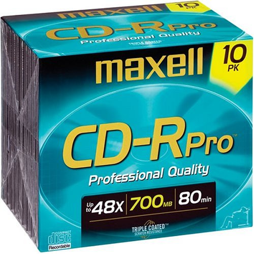 Maxell CDR PRO 700MB 80MIN 48X-W/JC 10PK (648410)