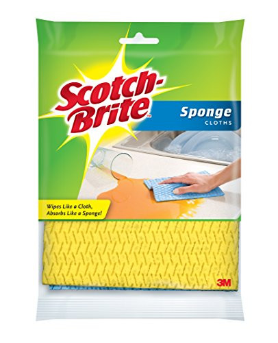 Scotch-Brite Sponge Cloth, 2-Cloths/Pk, 12-Packs (24 Cloths Total)