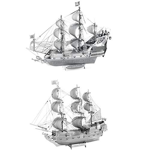 Fascinations ICONX 3D Metal Model Kits Set of 2 - Queen Anne's Revenge - Black Pearl