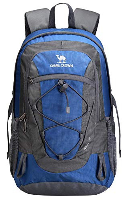 CAMEL CROWN 30L Lightweight Hiking Backpack Outdoor Trekking Durable Travel Daypack 30L (Blue-1)