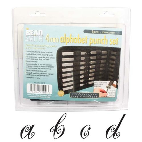 27 Piece Lowercase Spiral Font Alphabet Letters Punch Set For Metal 4mm