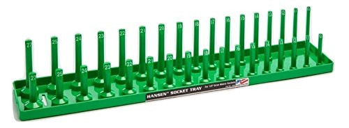 Hansen Global Hansen 1203 1/2' Drive Standard Regular & Deep Socket Holder - Green