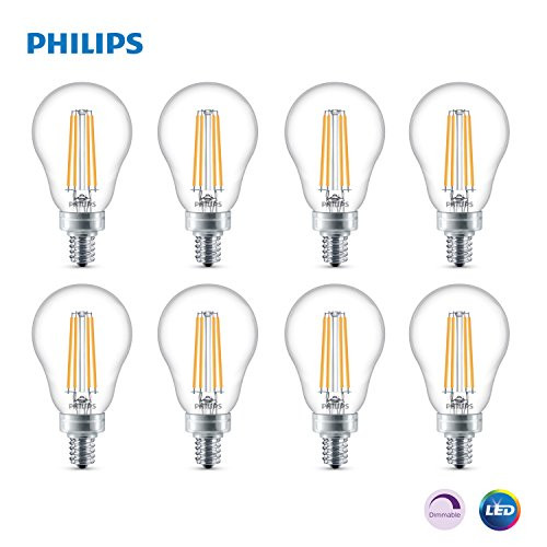 Philips LED Dimmable A15 Light Bulb: 300-Lumen, 2700-Kelvin, 4.5-Watt (40-Watt Equivalent), E12 Base, Clear, Soft White, 8-Pack