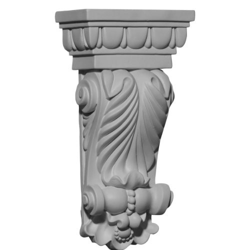 Ekena Millwork COR05X02X09CO-CASE-2 5 inch W x 2 5/8 inch D x 9 3/4 inch H Colton Leaf Corbel (2-Pack),