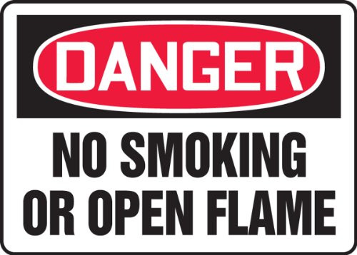 Accuform"Danger No Smoking Or Open Flame" Safety Sign, Accu-Shield, 10 x 14 Inches (MSMK050XP)