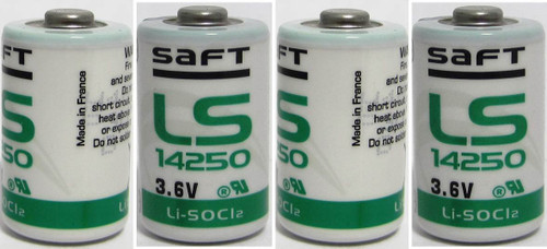 SAFT LS14250 LS 14250 1/2 AA 3.6v Li-SOCl2 Lithium Battery MADE IN FRANCE 4 Pack