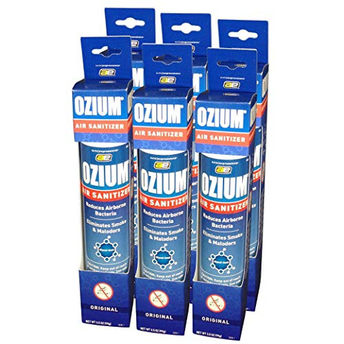 Ozium Smoke & Odor Eliminator Car & Home Air Sanitizer / Freshener, 3.5oz Spray Original Scent - Pack of 6