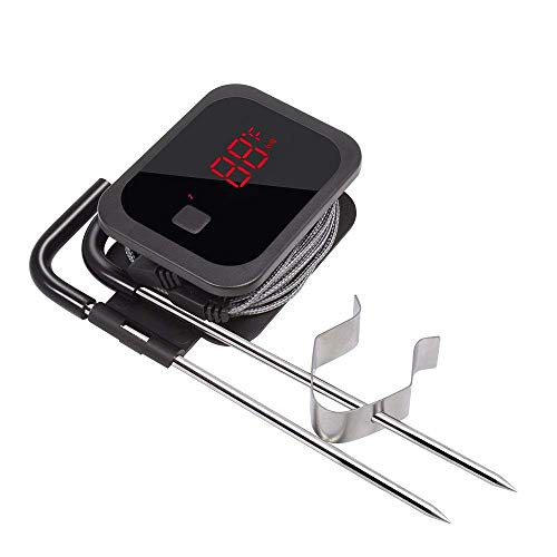 Inkbird IBT-2X Digital BBQ Grill Bluetooth Smoker Thermometer, 150 feet Wireless Cooking Meat Thermometer with Timer and Alarm for Kitchen Oven Barbecue, Dual Probes