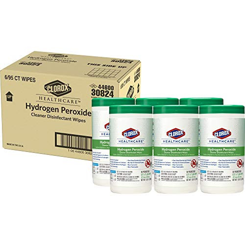Clorox Healthcare Hydrogen Peroxide Cleaner Disinfectant Wipes, 95 Count Canister - Pack of 6 (30824) Clorox Healthcare Hydrogen Peroxide Cleaner Disinfectant Wipes, 95 Count Canister - Pack of 6 (30824)