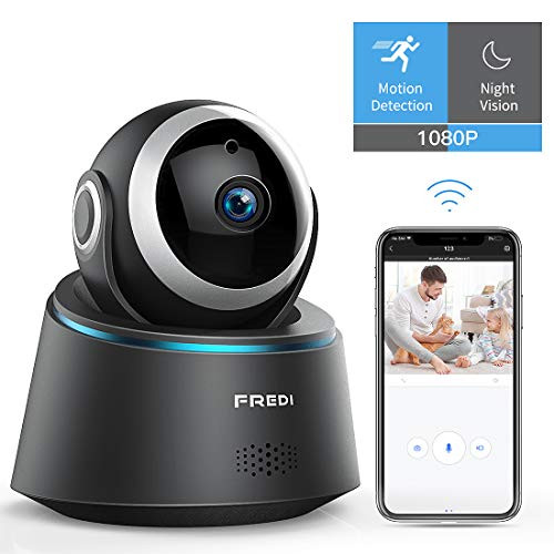 FREDI 1080P WiFi Pet Camera Wireless Home Security IP Cameras, Nanny Cam with Motion Detection Night Vision,2-Way Audio,Pan/Tilt/Zoom,Supports 2.4G Wi-Fi for Home Surveillance Pet/Elder/Baby Monitor