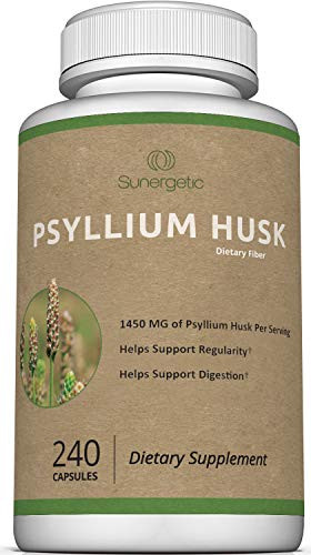 Premium Psyllium Husk Capsules - 725mg of Psyllium Husk per Capsule - Powerful Psyllium Husk Fiber Supplement Helps Support Digestion, Intestinal Health & Regularity  240 Psyllium Husk Fiber Capsules