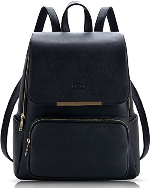 Leather Backpack, COOFIT Black PU Leather Backpack Womens Backpack Schoolbag Casual Daypack