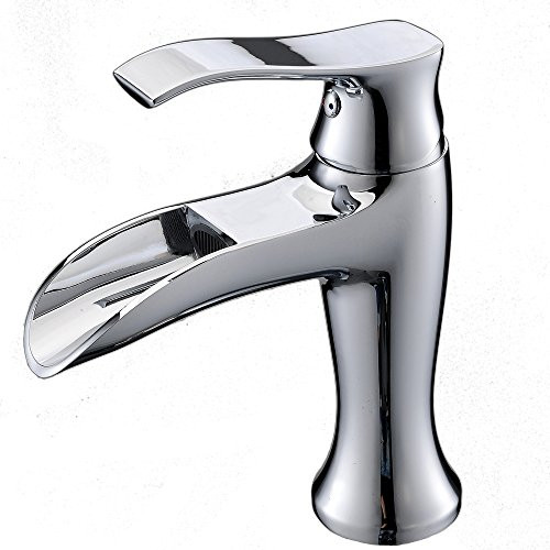 Commercial Modern Stainless Steel Single Handle Light Chrome Finished Bathroom Faucet, Lavatory Vanity Sink Faucet Without Pop Up Drain
