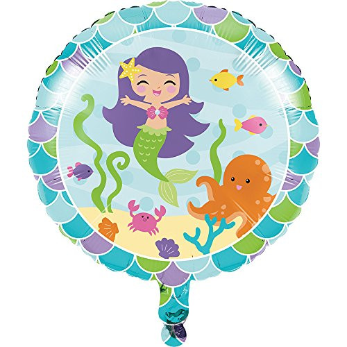 Creative Converting Mermaid Friends Metallic Balloons, 10-Count