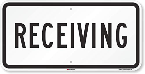"Receiving" Sign By SmartSign | 12" x 24" 3M High Intensity Grade Reflective Aluminum "Receiving" Sign By SmartSign | 12" x 24" 3M High Intensity Grade Reflective Aluminum